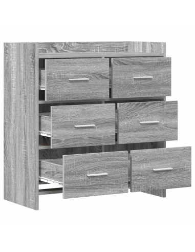 Credenza Sonoma grigio 75 x 33 x 80 cm Legno ingegnerizzato