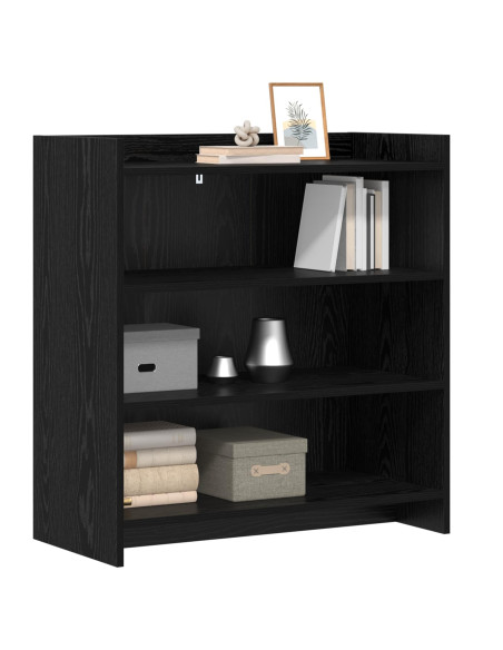 Credenza Rovere Nero 75 x 36 x 80 cm Legno ingegnerizzato