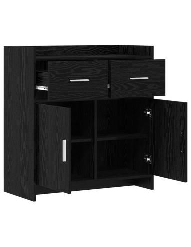Credenza Rovere Nero 75 x 36 x 80 cm Legno ingegnerizzato
