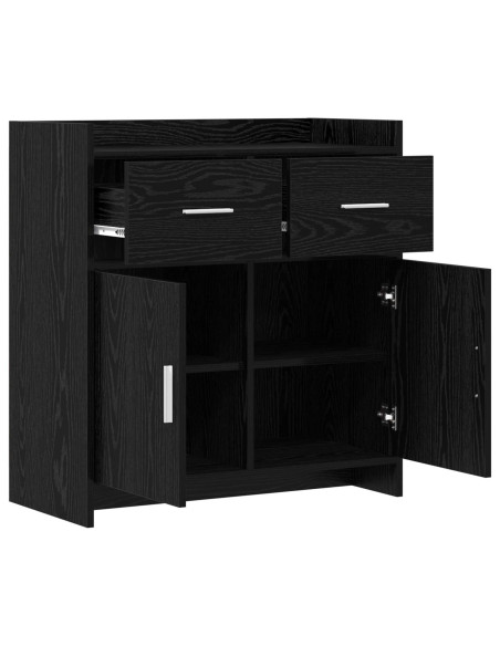 Credenza Rovere Nero 75 x 36 x 80 cm Legno ingegnerizzato