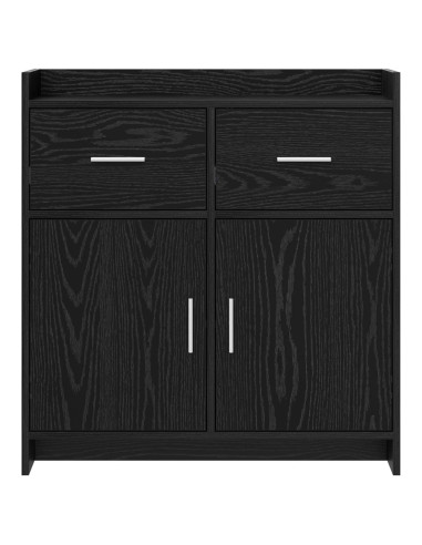 Credenza Rovere Nero 75 x 36 x 80 cm Legno ingegnerizzato