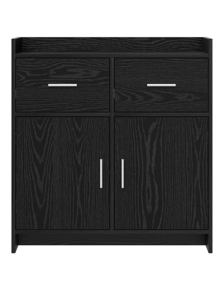 Credenza Rovere Nero 75 x 36 x 80 cm Legno ingegnerizzato