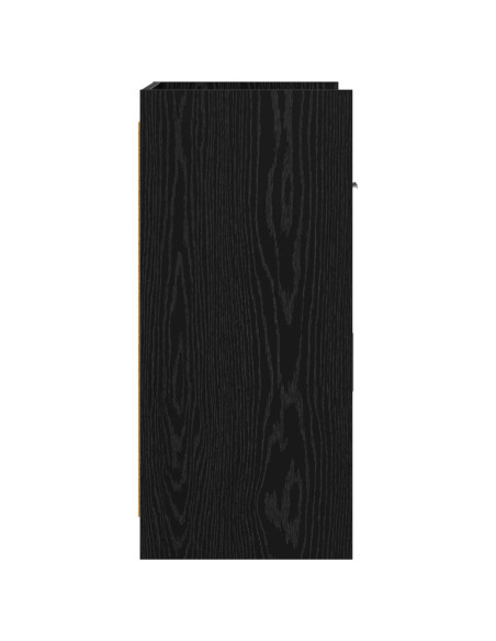 Credenza Rovere Nero 75 x 36 x 80 cm Legno ingegnerizzato