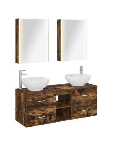 Set di mobili per il bagno 5 pcs Rovere Fumo