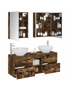Set di mobili per il bagno 5 pcs Rovere Fumo 2