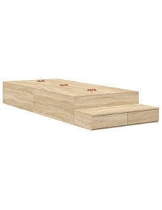 Struttura letto con contenitore Rovere Sonoma 90 cm 2