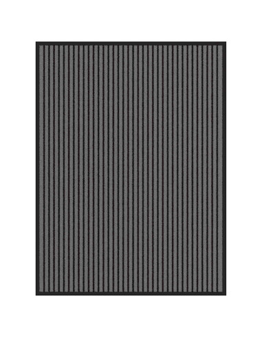 Zerbino a Strisce Nere e Grigie 90x120 cm