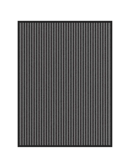 Zerbino a Strisce Nere e Grigie 90x120 cm