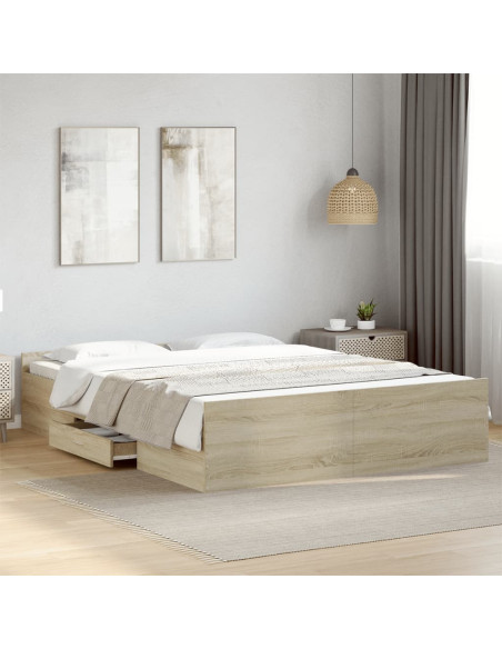 Giroletto Cassetti Rovere Sonoma 160x200 cm Legno Multistrato