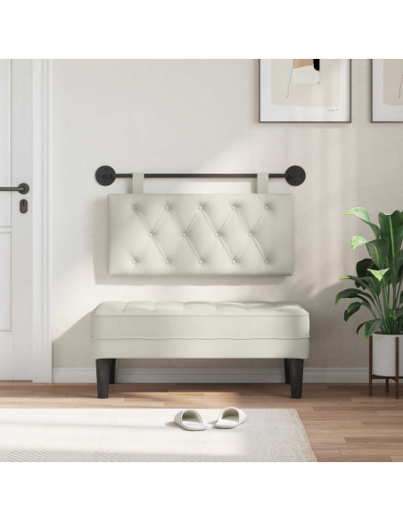 Testata appesa Montaggio a parete Crema 90 x 55 x 7 cm Velluto
