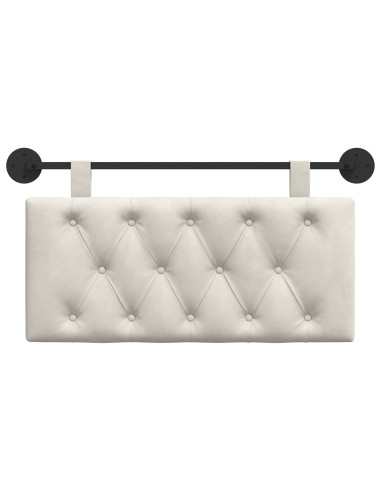 Testata appesa Montaggio a parete Crema 90 x 55 x 7 cm Velluto
