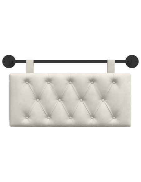 Testata appesa Montaggio a parete Crema 90 x 55 x 7 cm Velluto