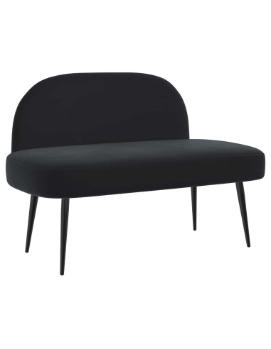 Panchina imbottita con schienale Nero 110 x 60 x 76 cm Velluto