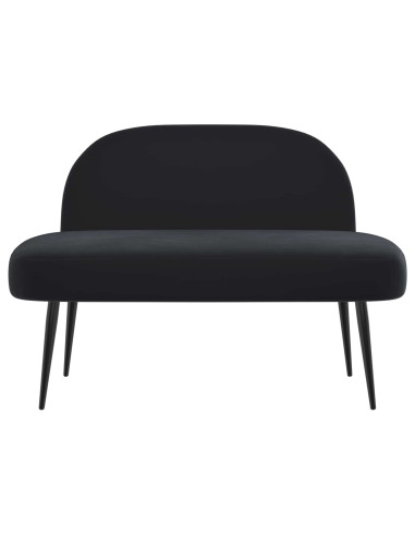 Panchina imbottita con schienale Nero 110 x 60 x 76 cm Velluto