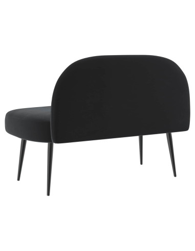 Panchina imbottita con schienale Nero 110 x 60 x 76 cm Velluto