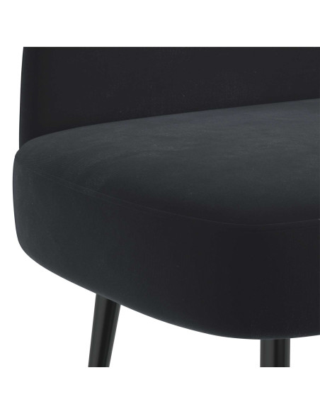 Panchina imbottita con schienale Nero 110 x 60 x 76 cm Velluto