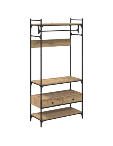 Guardaroba con cassetto rovere artigianale 89 x 39 x 184.5 cm