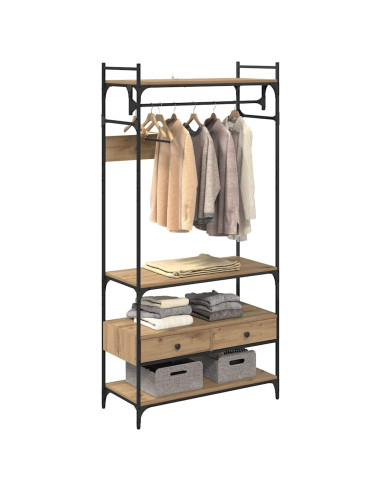 Guardaroba con cassetto rovere artigianale 89 x 39 x 184.5 cm