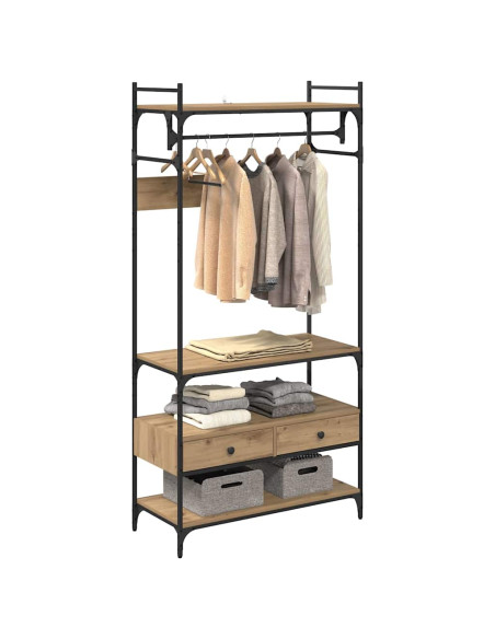 Guardaroba con cassetto rovere artigianale 89 x 39 x 184.5 cm