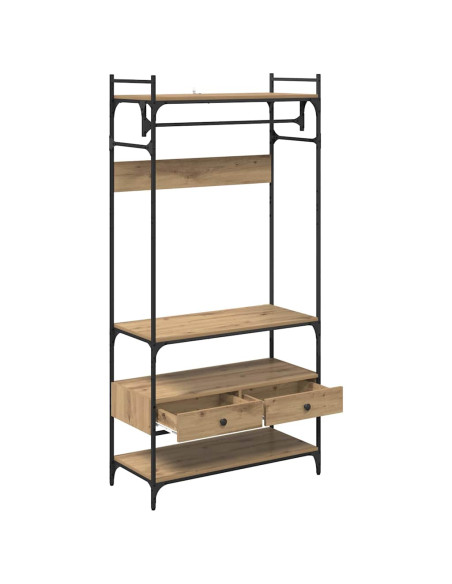 Guardaroba con cassetto rovere artigianale 89 x 39 x 184.5 cm