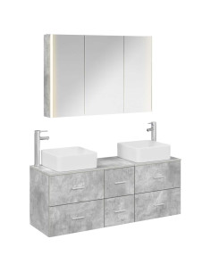 Set di mobili per il bagno 4 pcs Grigio Cemento