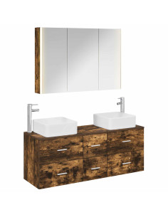 Set di mobili per il bagno 4 pcs Rovere Fumo