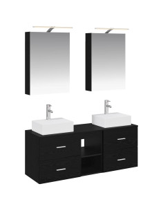 Set di mobili per il bagno 5 pcs Rovere Nero