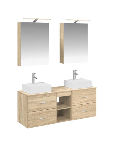 Set di mobili per il bagno 5 pcs Rovere Sonoma