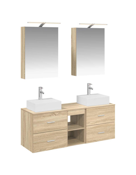 Set di mobili per il bagno 5 pcs Rovere Sonoma