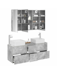 Set di mobili per il bagno 4 pcs Grigio Cemento 2