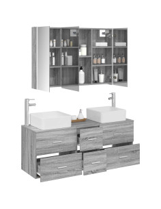 Set di mobili per il bagno 4 pcs Sonoma grigio 2