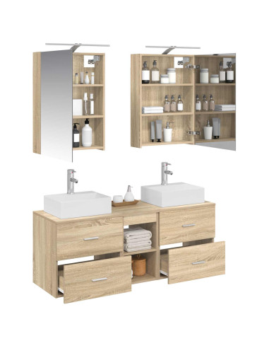Set di mobili per il bagno 5 pcs Rovere Sonoma