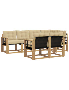 Set di divani da esterno con cuscino 7 pcs Bianco e Beige 2