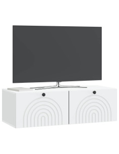 Mobile Porta TV da Muro Bianco 99 x 41 x 30 cm 2