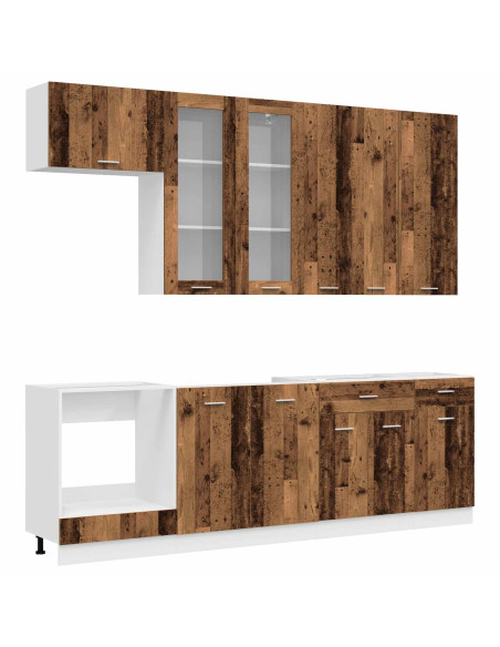 Unità Cucina LYON 8 pcs Legno antico Legno ingegnerizzato