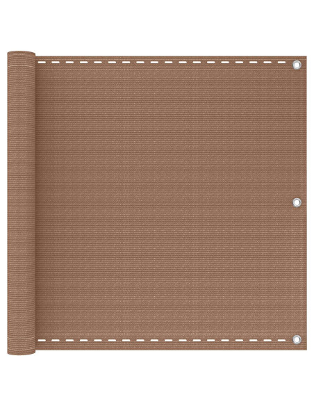 Schermo da balcone Tortora 90 x 800 cm HDPE e alluminio