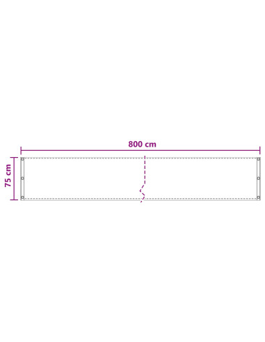 Schermo da balcone Tortora 75 x 800 cm HDPE e alluminio