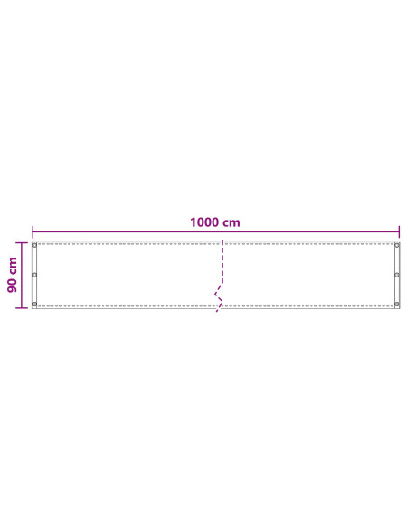 Schermo da balcone Tortora 90 x 1000 cm HDPE e alluminio