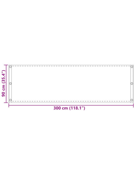 Schermo da balcone Grigio Chiaro 90 x 300 cm HDPE e alluminio