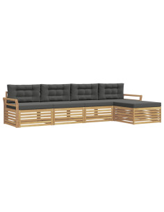 Set di divani da esterno 5 pcs Bianco e Antracite 2