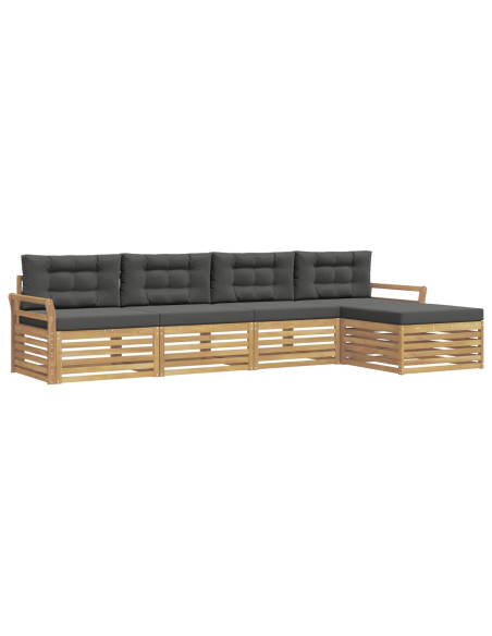 Set di divani da esterno 5 pcs Bianco e Antracite
