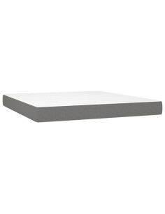 Materasso Molle Insacchettate Rigidità Media Grigio Scuro 183x213x20 cm California King Tessuto 2