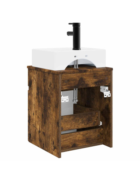 Mobile Lavabo da Parete Rovere Fumo 39 x 41 x 62,5 cm