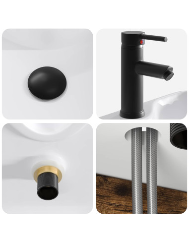 Mobile Lavabo da Parete Rovere Fumo 39 x 41 x 62,5 cm