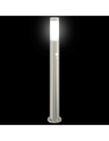Lampada a paletto con sensore 80 cm Acciaio Inox IP44