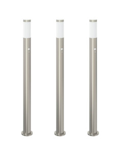 Lampioni a paletto con sensore 3 pz 110 cm Acciaio Inox IP44 2