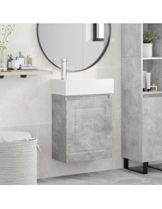 Mobile bagno con rubinetto Grigio Cemento 45,5 x 22,5 x 84 cm