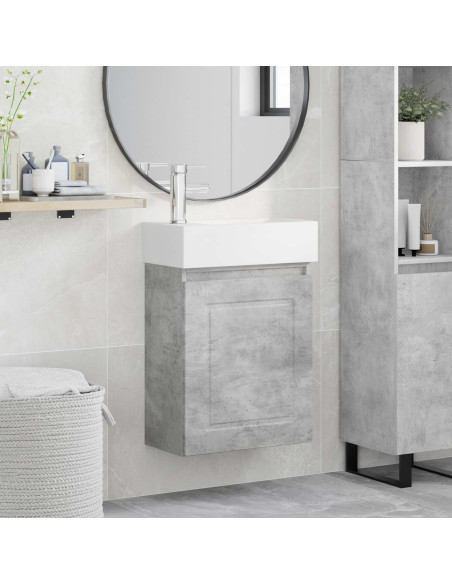 Mobile bagno con rubinetto Grigio Cemento 45,5 x 22,5 x 84 cm