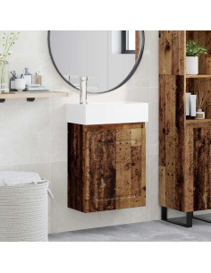 Mobile bagno con rubinetto Legno antico 45,5 x 22,5 x 84 cm