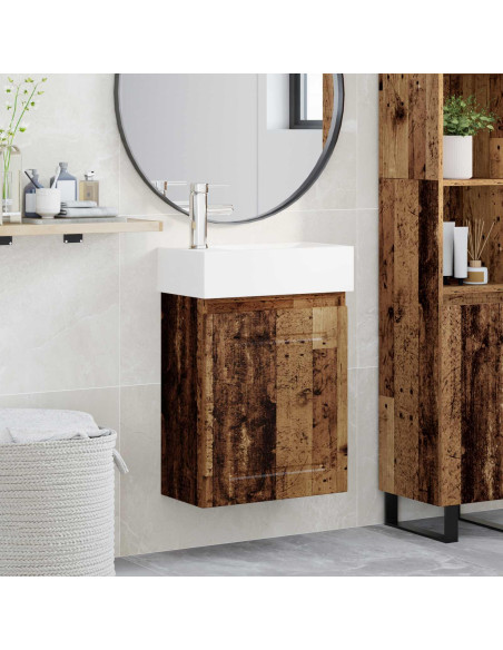 Mobile bagno con rubinetto Legno antico 45,5 x 22,5 x 84 cm